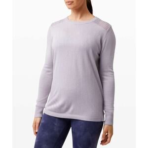 Lululemon Back to Balance Long Sleeve Cashmere Sweater Iced Iris Sz M
